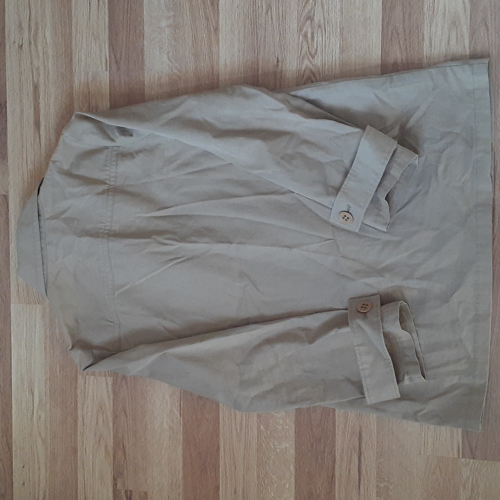 A.P.C. Single Breasted Short Classic Beige Tan Camel Cotton Trenchcoat Size 34 - Picture 3 of 10